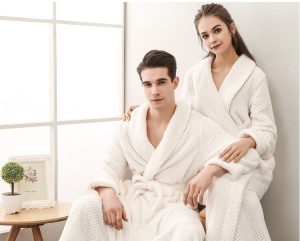 Peignoir Homme Nid d'Abeille Blanc