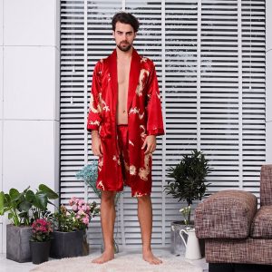 Pyjama Homme Satin Rouge