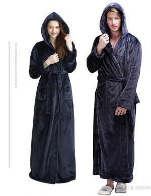 Peignoir Homme Capuche Bleu