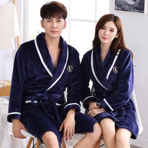 Peignoir Homme Polaire Bleu