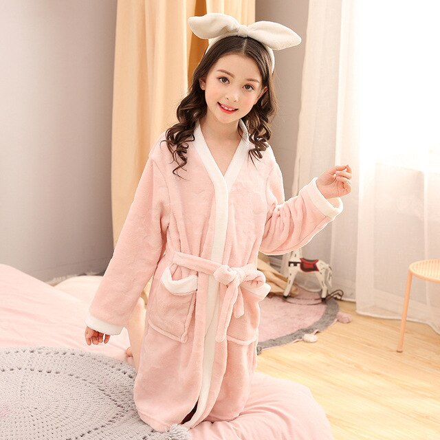 Peignoir soie Enfant Rose