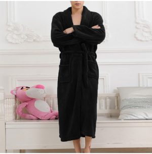 Peignoir Homme Noir Polaire