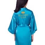 Peignoir Kimono Fille Turquoise