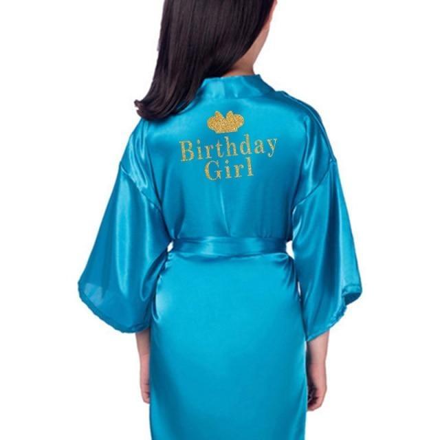 Peignoir Kimono Fille Turquoise