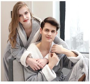 Peignoir Homme Gris Capuche