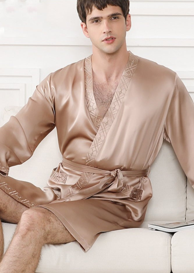 Peignoir Court en Soie Homme – Image 2