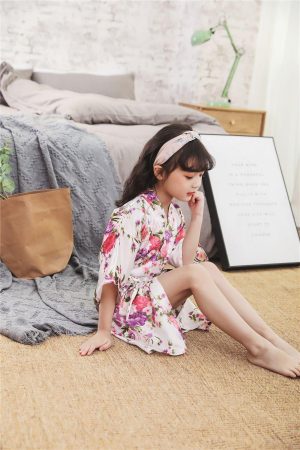 Veste Peignoir Satin Fille