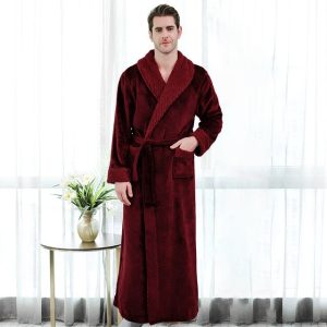 Peignoir soie Homme Bordeaux