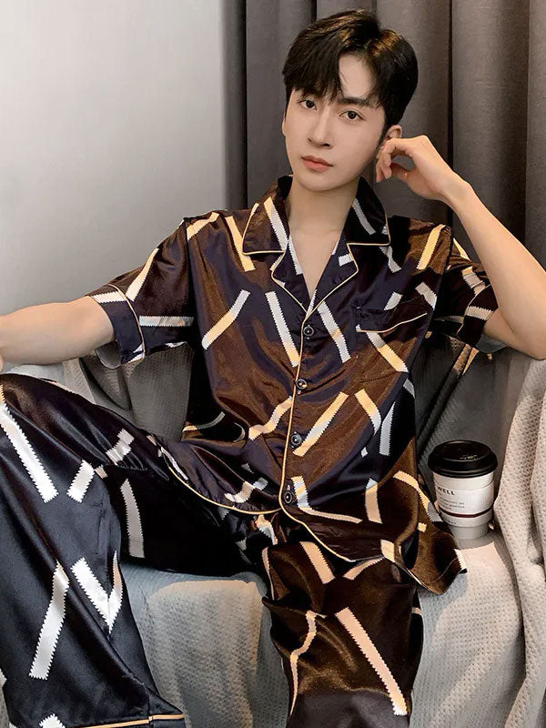 Pyjama Pour Homme Élégant en Satin – Image 2