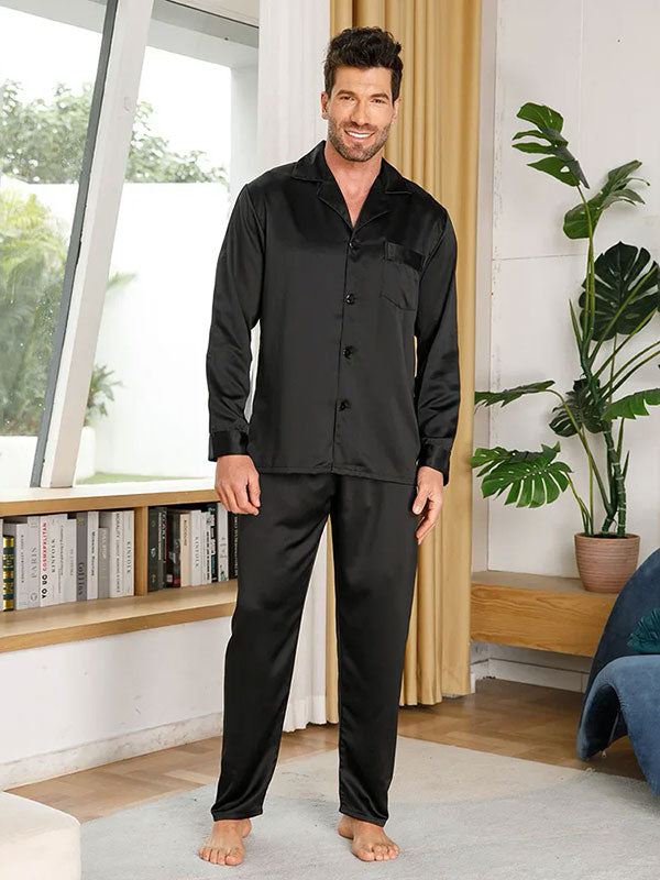 Pyjama En Satin Noir – Image 2