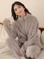 Pyjama Polaire Gris Pour Femme