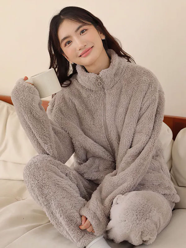 Pyjama Polaire Gris Pour Femme