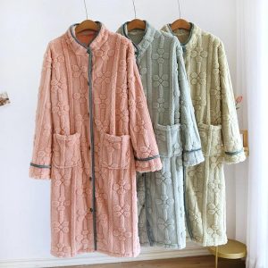 Robe de chambre polaire longue femme