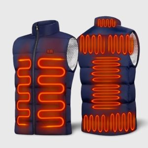 Veste chauffante imperméable bleu