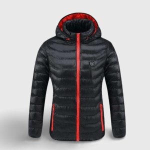 Veste d'hiver chauffante rouge et noire